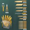 D.Perlla Messer-Set 16-teiliges Küchenmesserset aus Edelstahl (Set, 16-tlg), mit antihaftbeschichteter Klinge, golden Bild 2