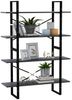 vidaXL Bücherregal 4 Böden Grau 100x30x140 cm Massivholz Kiefer 806484 Bild 4
