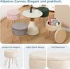 Albatros Hocker mit Stauraum Cannes Sitzhocker mit Stauraum, Modernes Design, Edler Samt-Bezug Sitztruhe Sitzbank mit Stauraum  optimal als Fußhocker Hocker Schminktisch, Beige Bild 2