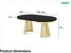 MEBLINI Esstisch Rund Ausziehbar aus Metall - 120-196x76 cm - CONEY - Schwarz Matt/Golden - Loft - Esszimmertisch Modern - Küchentisch - Ausziehtisch - Round Dining Table Bild 3