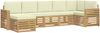 vidaXL Outdoor-Sofagarnitur 7 pcs Weiß und Creme 3392200 Bild 2