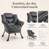 ANYSUN Loungesessel Relaxsessel aus Samt mit Nackenstütze, ergonomisch weich gepolstert (Sessel mit optionalem Fußhocker, Relaxsessel), Kompakter Relaxsessel 75 x 80 x 85 cm, wahlweise mit Fußhocker Bild 3