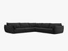 Micadoni Ecksofa Kaelle 7-Sitzer Chenille Over The Horizon Schwarz Bild 2