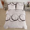 Buymax Bettwäsche Wave, Bettgarnitur, Bettbezug Set, Renforcé: 100% Baumwolle, 3 teilig, mit Reißverschluss, gemustert, Kreise, Beige, 200x200 cm Bild 2