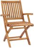 vidaXL Gartenstühle 2 Stk. Graue Karomuster-Kissen Massivholz Teak 3062420 Bild 3