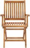 vidaXL Gartenstühle 2 Stk. Graue Karomuster-Kissen Massivholz Teak 3062420 Bild 4