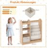 Kinder Bücherregal mit Ganzkörperspiegel Spielzeugaufbewahrungsorganizer mit 4-lagigen Sling-Regalen Natur Bild 2