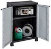 Kreher Mehrzweckschrank 'MADERA' im Rattan Design mit 1 Einlegeboden (Schwarz/Grau) Rattan Design, Pflegeleichtes Material, Langlebig, UV-beständig Bild 3