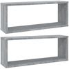 vidaXL Würfelregale 2 Stk. Grau Sonoma 60x15x23 cm Holzwerkstoff 815927 Bild 2