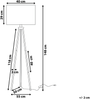 'Vistula' Stehlampe Silber und Weiß Metall 148 cm runder Stoffschirm dreibeiniges Stativ langes Kabel mit Schalter Minimalistisches Design Bild 2