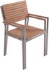 Gartenstuhl 4er Set OTTO Teak Natur Edelstahl | Stapelstuhl Wetterfest Gartenstühle Outdoor Essstühle Bild 3