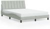 vidaXL Bettgestell mit LED ohne Matratze "Hanko" Hellgrau 140x200 cm Samt 3213781 Bild 5