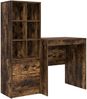 vidaXL Schreibtisch mit Schubladen mit Regal 2 pcs Geräucherte Eiche 3337349 Bild 2