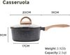 JEETEE Antihaft-Kasserolle 20 cm Stieltopf 2.4L Hybrides Steinbeschichtung Bild 2