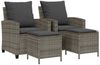 vidaXL 4-tlg. Garten-Sofagarnitur mit Kissen Grau Poly Rattan 4103865 Bild 2