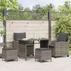 vidaXL 4-tlg. Garten-Sofagarnitur mit Kissen Grau Poly Rattan 4103865 Bild 3