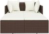 vidaXL Sonnenliege mit Kissen Braun 182x118x63 cm Poly Rattan 362266 Bild 3