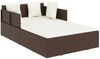 vidaXL Sonnenliege mit Kissen Braun 182x118x63 cm Poly Rattan 362266 Bild 2