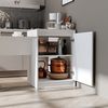 Roomart Kücheninsel MILANO mit Esstisch & Stauraum – Küchentisch & Küchenschrank – 160×85×60 cm – platzsparend & modern • Weiß Bild 4