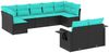 vidaXL 9-teiliges Gartensofa-Set mit Kissen, schwarzes Polyrattan 3220616 Bild 2
