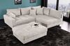 riess-ambiente Ecksofa KENT 220cm beige / schwarz, Einzelartikel 1 Teile, Wohnzimmer · Cord · mit Federkern · inklusive Hocker · L-Form · Modern Bild 2