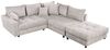 riess-ambiente Ecksofa KENT 220cm beige / schwarz, Einzelartikel 1 Teile, Wohnzimmer · Cord · mit Federkern · inklusive Hocker · L-Form · Modern Bild 4