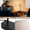 ZMH Nachttischlampe Schlafzimmer Tischlampe Vintage - 2er 44.5cm E14 Schwarz Tischleuchte Leinen Stoffschirm mit Schalter Kabel Retro für Wohnzimmer Büro (ohne Leuchtmittel) Bild 4