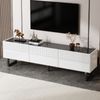 TV-Schrank 170 x 35 x 47 cm, MDF/Spanplatte in Schwarz-Weiß mit 3 Schubladen & Metallbeinen Bild 2