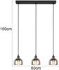 Pendelleuchte MOLLY 3-flammig Rauchglas Chrom verspiegelt, Breite 60cm Bild 3
