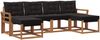 vidaXL Outdoor-Sofagarnitur mit Kissen 6 pcs Natürlich und Schwarz 3368931 Bild 2