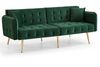 Schlafsofa 215x81,5 cm in Grün mit Velours, Schlaffunktion, verstellbarer Rückenlehne und Armlehnen,70x178x82 cm Bild 4
