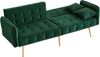 Schlafsofa 215x81,5 cm in Grün mit Velours, Schlaffunktion, verstellbarer Rückenlehne und Armlehnen,70x178x82 cm Bild 3