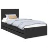 vidaXL Bettrahmen mit Schubladen Schwarz 75 x 190 cm Ingenieurs Holz 3408034 Bild 2