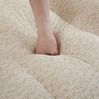 Modulares Sofa 79cm×366cm×104cm 4-Sitzer in Beige-Weiß – rahmenloses Ecksofa aus granulierter Fleece mit 32D Schaumstoff Bild 5