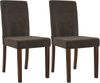 CLP 2er Set Esszimmerstuhl Ina Cordbezug gepolstert mit Rückenlehne und Holzbeinen,braun antik-dunkel Bild 1