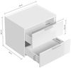 Design Nachttisch Kommode Artem 60cm, Quarztop, 2 Softeinzüge lackiert Weiß Hgl : Weiss hochglanz Bild 3