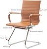 WAHSON OFFICE CHAIRS Bürostuhl 2 PU-Leder-Freischwinger Besucherstühle mit Chromgestell Bild 3