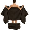 Hammetex 2er Set Extra Große Badetücher – 80x200 cm Saunatücher, 500 GSM, 100% Baumwolle – Weich & Saugfähig – Luxuriöse Große Spa-Handtücher, Braun Bild 2