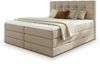 Boxspringbett Best XL mit 2 Bettkästen und Topper, mit Taschenfederkern- und Bonellfederkernmatratze, Doppelbett, Polsterbett aus Webstoff mit Stauraum (Beige (Inari 22), 160 x 200 cm) Bild 2