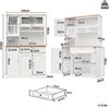 Hochschrank Vitrine 104 x 40 x 180 cm mit LED-Beleuchtung, Glastüren und Schublade, MDF in Weiß Bild 5