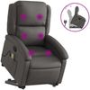 vidaXL Massagesessel mit Aufstehhilfe Grau Echtleder 3204269 Bild 2