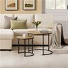 Yaheetech Couchtisch, 2er Set Beistelltisch Sofatisch mit Runder Tischplatte & Metallgestell Bild 3
