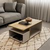 Calicosy 'ACCESS' Couchtisch 3 Nischen Eiche-Dekor und Weiß matt L91,8 cm - Helles Holz Bild 2