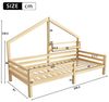 Flieks Kinderbett, Massivholz Einzelbett Hausbett mit Ablageregal 90x200cm Bild 4