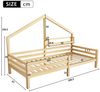 Flieks Kinderbett, Massivholz Einzelbett Hausbett mit Ablageregal 90x200cm Bild 3