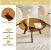 STILVORA Couchtisch Runder Wohnzimmertisch mit Glasplatte Kaffeetisch 80cm (Glasplatte, schwarzer Holzrahmen, Ø80×42,2cm modernes Design, Hitzebeständig, kratzfest, mit rutschfesten Standfüßen stabil), Für Wohnzimmer, Büro, Lounge, Hotel und moderne Ap... Bild 4