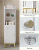 Badezimmerschrank, Badschrank schmal, Kleiner Schrank, Verstellbare Ablagen, platzsparend, Toilettenschrank, für kleine Räume, einfache Montage, 20 × 25 × 90 cm, Weiß Bild 4