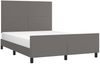 Doppelbett, Polsterbett mit Kopfteil Kunstleder Grau 140x190 cm Bild 3