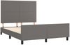 Doppelbett, Polsterbett mit Kopfteil Kunstleder Grau 140x190 cm Bild 4
