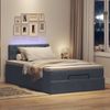 vidaXL Ottomane Bett mit Matratze & LEDs Dunkelgrau 120x190 cm Samt 3312681 Bild 3